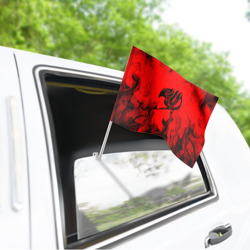 Флаг для автомобиля Хвост Феи черное пламя на красном фоне - фото 2