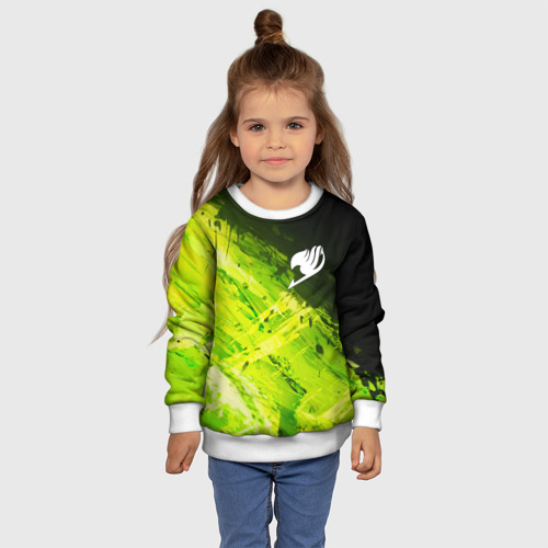 Детский свитшот 3D Хвост Феи зеленые мазки, цвет 3D печать - фото 7