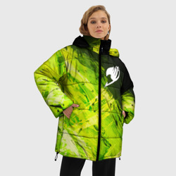 Женская зимняя куртка Oversize Хвост Феи зеленые мазки - фото 2