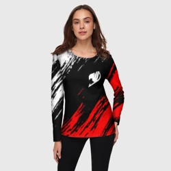 Женский лонгслив 3D Хвост феи белый лого - фото 2