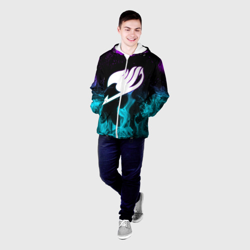 Мужская куртка 3D Хвост Феи голубой и фиолетовый, цвет 3D печать - фото 3