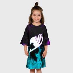 Детское платье 3D Хвост Феи голубой и фиолетовый - фото 2