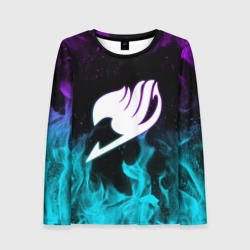 Женский лонгслив 3D Хвост Феи голубой и фиолетовый