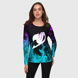 Женский лонгслив 3D Хвост Феи голубой и фиолетовый - фото 2