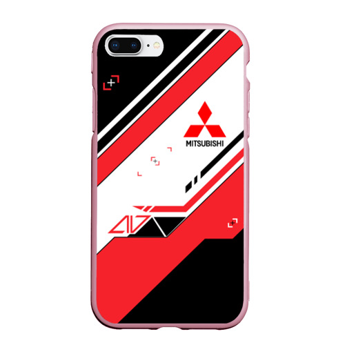 Чехол для iPhone 7Plus/8 Plus матовый Mitsubishi sport, цвет розовый