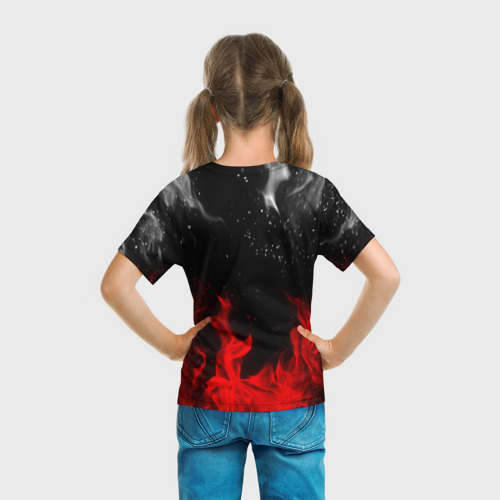 Детская футболка 3D с принтом MITSUBISHI SPORT, вид сзади #2