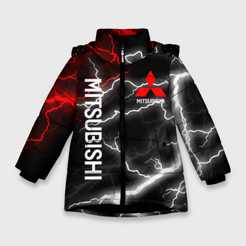 Зимняя куртка для девочек 3D Mitsubishi sport, цвет черный