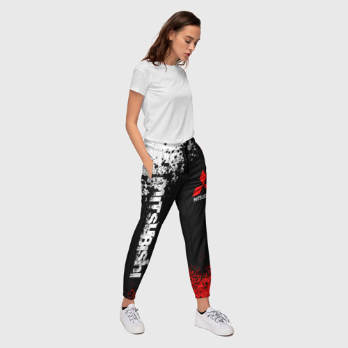 Женские брюки 3D с принтом MITSUBISHI SPORT, вид сбоку #3