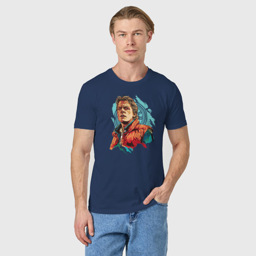 Мужская футболка хлопок Marty McFly, цвет темно-синий - фото 3