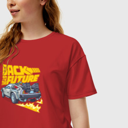 Женская футболка хлопок Oversize Back to the Future - фото 2