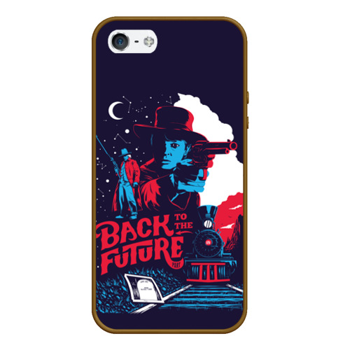 Чехол для iPhone 5/5S матовый Back to the Future, цвет коричневый