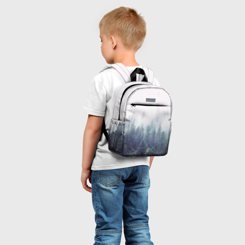 Детский рюкзак 3D с принтом Сибирский лес, фото на моделе #1