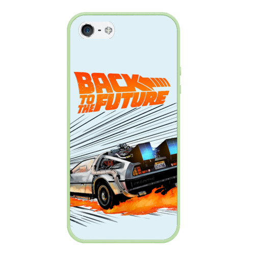 Чехол для iPhone 5/5S матовый Back to the Future, цвет салатовый