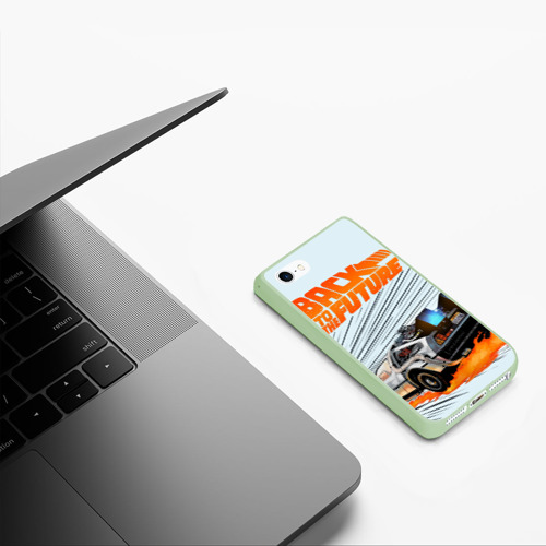Чехол для iPhone 5/5S матовый Back to the Future, цвет салатовый - фото 5