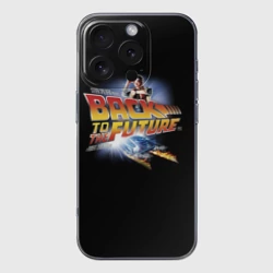 Чехол для iPhone 16 Pro Max силиконовый с защитой камеры Back to the Future