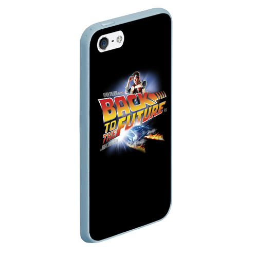 Чехол для iPhone 5/5S матовый Back to the Future, цвет голубой - фото 3