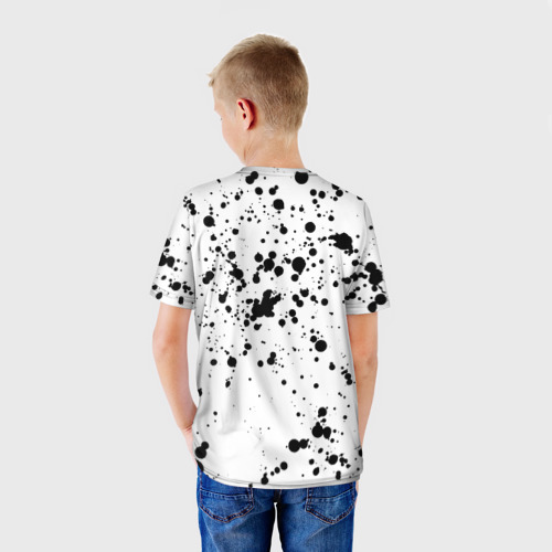 Детская футболка 3D Далматинец - брызги чёрными пятнами, цвет 3D печать - фото 4