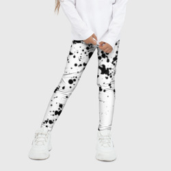 Детские леггинсы 3D Далматинец - брызги чёрными пятнами - фото 2