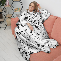 Плед с рукавами Далматинец - брызги чёрными пятнами - фото 2