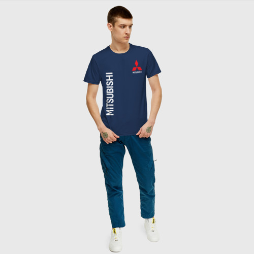 Мужская футболка хлопок MITSUBISHI | МИТСУБИСИ , цвет темно-синий - фото 5