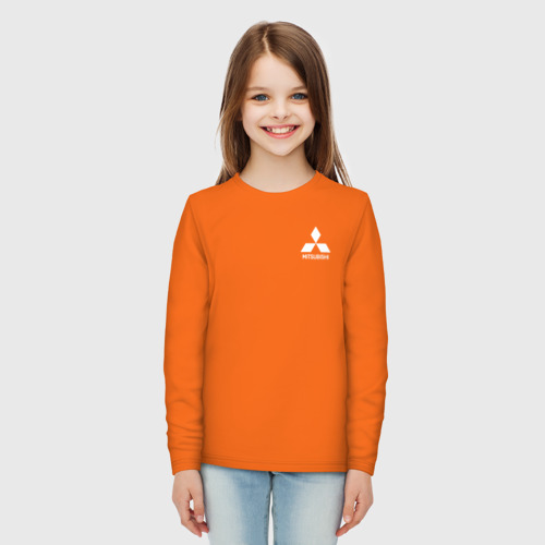 Детский лонгслив хлопок Mitsubishi, цвет оранжевый - фото 5
