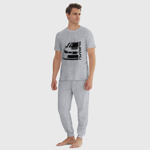 Мужская пижама хлопок с принтом SUBARU | СУБАРУ ИМПРЕЗА (Z), вид сбоку #3