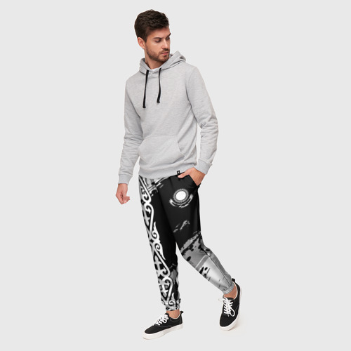 Мужские брюки 3D с принтом Форма Казахстан, фото на моделе #1