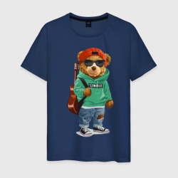 Мужская футболка хлопок Медведь с гитарой