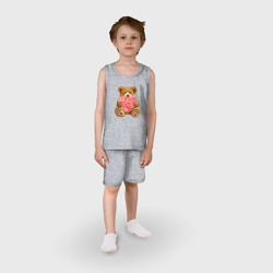 Детская пижама с шортами хлопок Плюшевый медведь с сердечком - фото 2