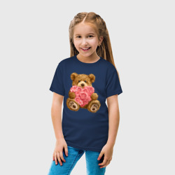 Детская футболка хлопок Плюшевый медведь с сердечком - фото 2