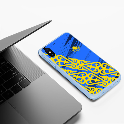 Чехол для iPhone XS Max матовый Форма Казахстан, цвет голубой - фото 5
