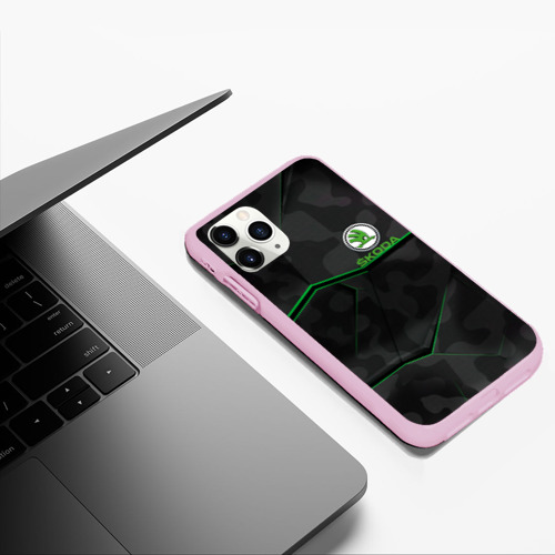 Чехол для iPhone 11 Pro Max матовый Skoda, цвет розовый - фото 5