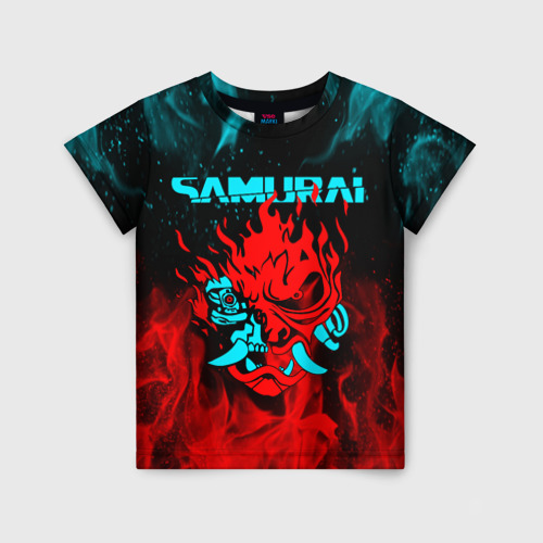 Детская футболка 3D Cyberpunk 2077: самурай, цвет 3D печать