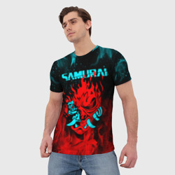 Мужская футболка 3D Cyberpunk 2077: самурай - фото 2