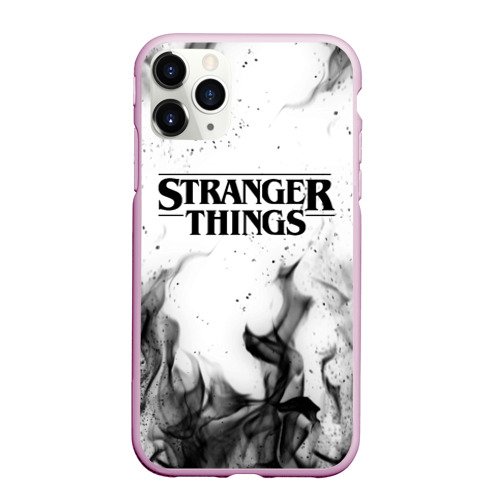 Чехол для iPhone 11 Pro Max матовый Stranger things, цвет розовый