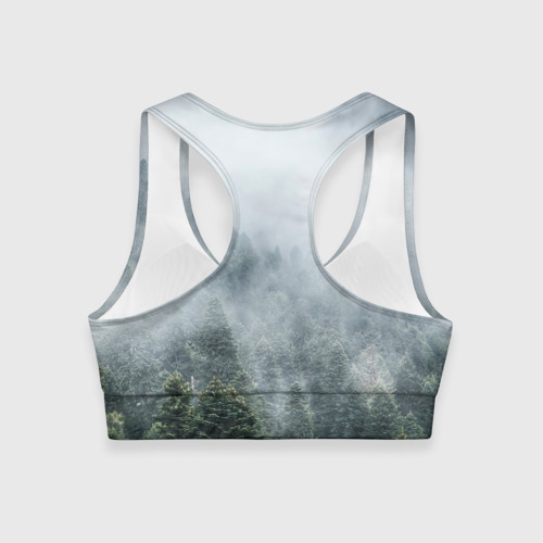 Женский спортивный топ 3D Туманный лес, цвет 3D печать - фото 2