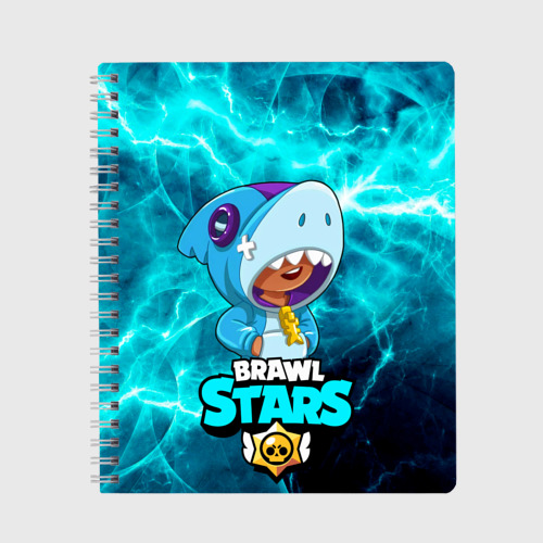 Тетрадь Brawl Stars leon shark., цвет клетка