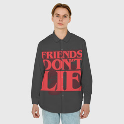 Мужская рубашка oversize 3D Friends Dont Lie - фото 2