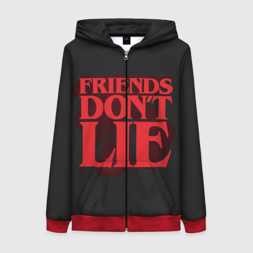 Женская толстовка 3D на молнии Friends Dont Lie, цвет красный