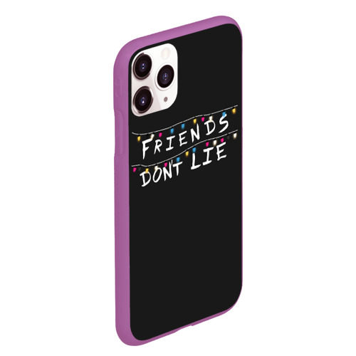 Чехол для iPhone 11 Pro Max матовый Friends Dont Lie, цвет фиолетовый - фото 3