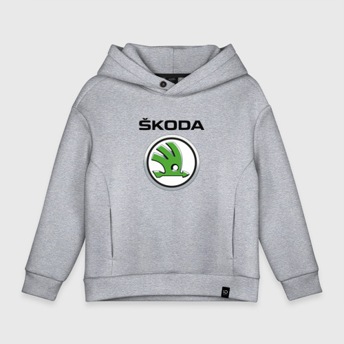 Детское худи Oversize хлопок Skoda, цвет меланж