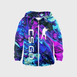 Детская ветровка 3D CS GO neon КС Го неон