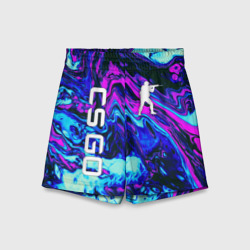 Детские спортивные шорты 3D CS GO neon КС Го неон