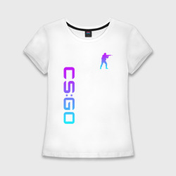 Женская футболка хлопок Slim CS GO neon КС Го неон
