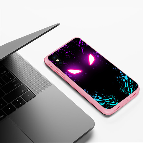 Чехол для iPhone XS Max матовый Fortnite x raven, цвет баблгам - фото 5