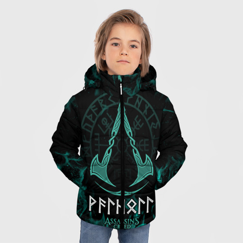 Зимняя куртка для мальчиков 3D Assassin’s Creed Valhalla, цвет светло-серый - фото 3