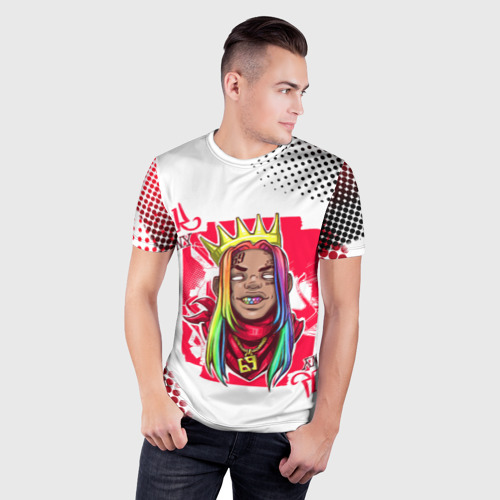 Мужская футболка 3D Slim 6ix9ine King Up, цвет 3D печать - фото 3