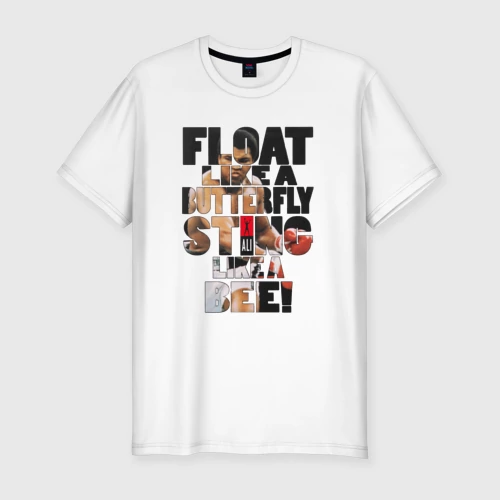 Мужская футболка хлопок Slim с принтом Али, вид спереди #2