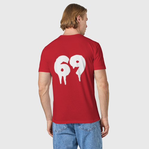Мужская футболка хлопок 6ix9ine Scum Gang, цвет красный - фото 4