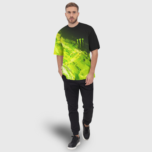 Мужская футболка oversize 3D Monster energy, цвет 3D печать - фото 5